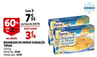 Auchan Tipiak brandade de morue surgelée offre