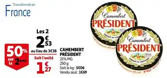 Auchan Président camembert offre