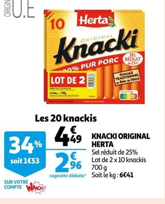 Auchan Herta knacki original offre