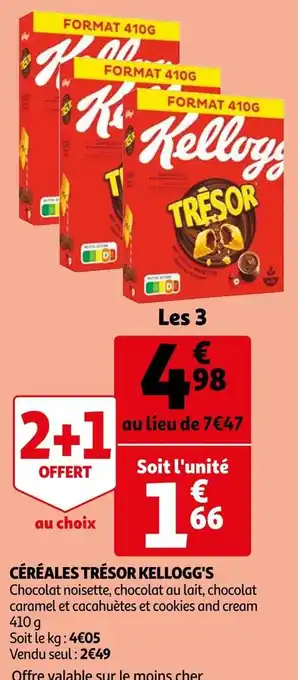 Auchan Kellogg's céréales trésor offre