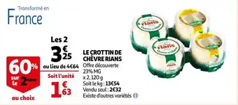 Auchan Rians le crottin de chèvre offre