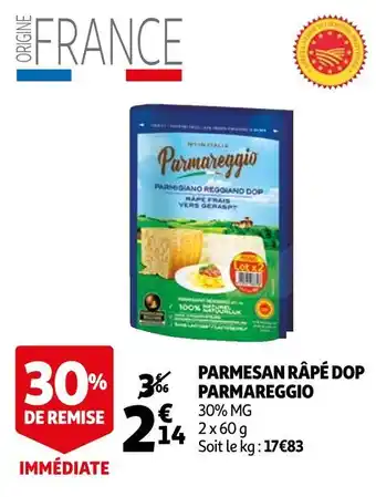 Auchan Parmareggio parmesan râpé dop offre