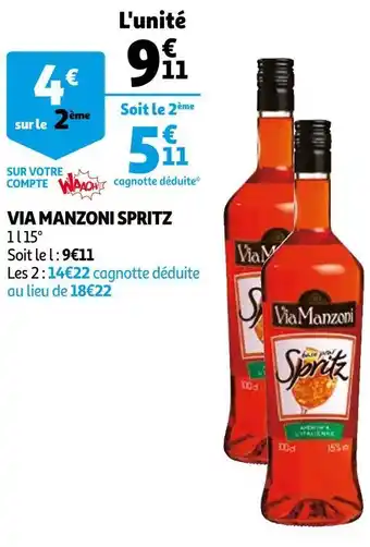 Auchan Via manzoni spritz offre