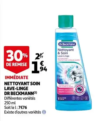 Auchan Dr beckmann nettoyant soin lave-linge offre