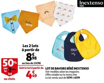 Auchan Inextenso lot de bavoirs bébé offre