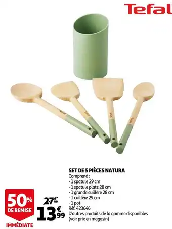 Auchan Tefal set de 5 pièces natural offre