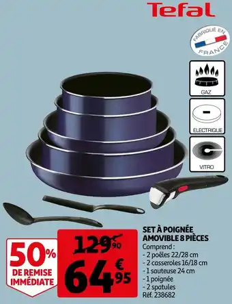 Auchan Tefal set à poignée amovible 8 pièces offre
