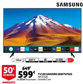 Samsung tv led ue65tu7025