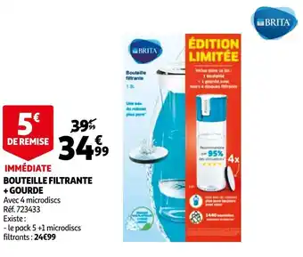 Auchan Brita bouteille filtrante + gourde offre