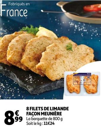 Auchan 8 filets de limande façon meunière offre