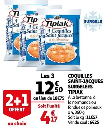 Auchan Tipiak coquilles saint-jacques surgelées offre