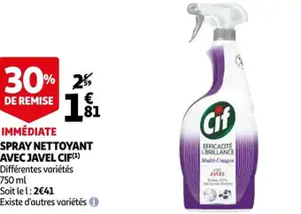 Auchan Cif spray nettoyant avec javel cif offre