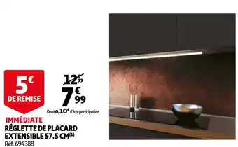 Auchan Réglette de placard extensible 57.5 cm offre