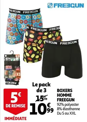 Auchan Freegun boxers homme offre