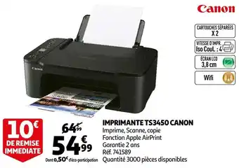 Auchan Canon imprimante ts3450 offre