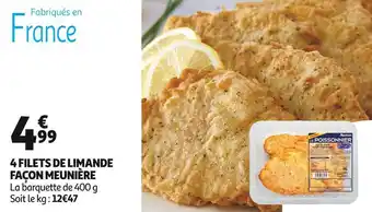 Auchan 4 filets de limande façon meunière offre