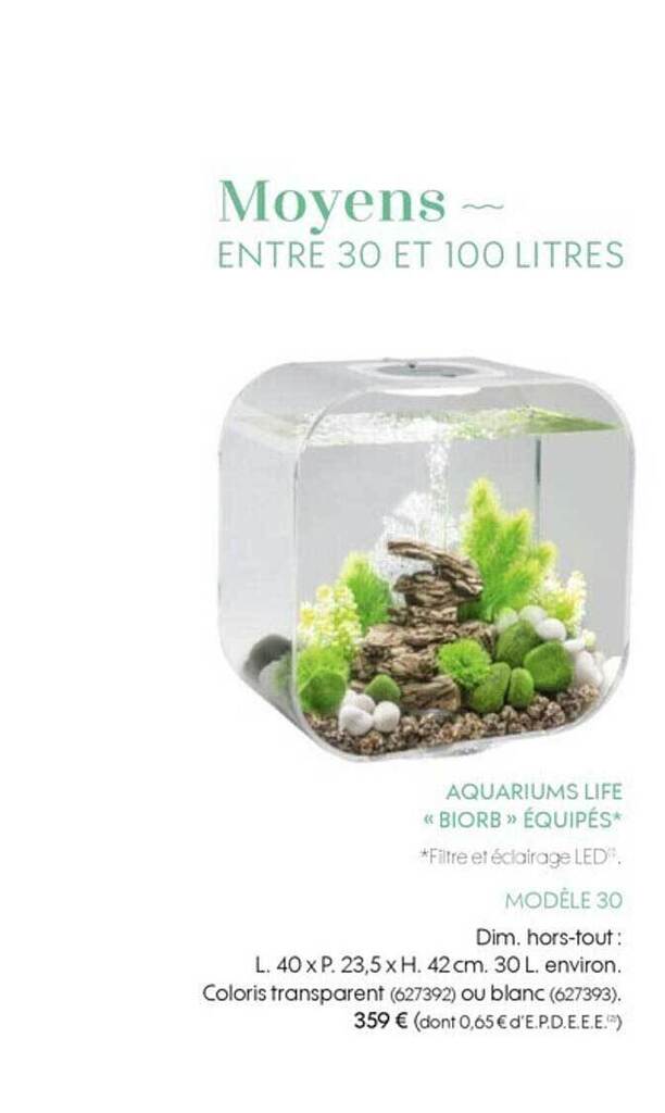 Promo Aquariums life «biorb» équipés chez Truffaut
