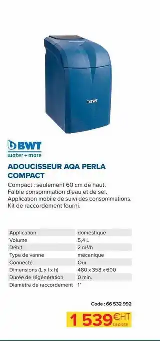 Adoucisseur aqa perla compact bwt