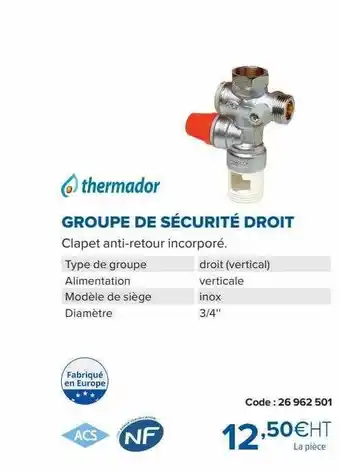 Groupe de sécurité droit thermador