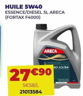 Carter-Cash Huile 5w40 essence - diesel 5l areca offre