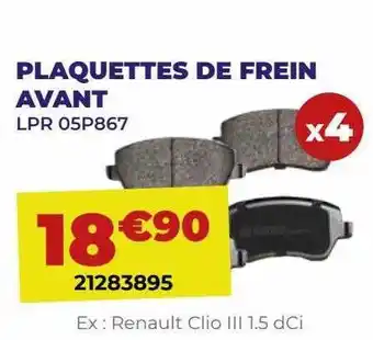 Plaquettes de frein avant lpr 05p867