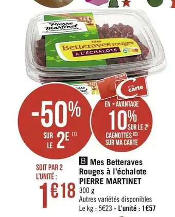 Casino Supermarchés Mes Betteraves Rouges à l’échalote offre