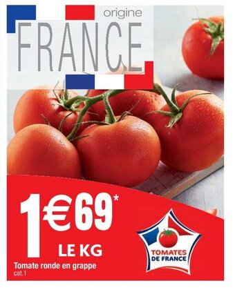 Cora x Carrefour Tomate ronde en grappe offre