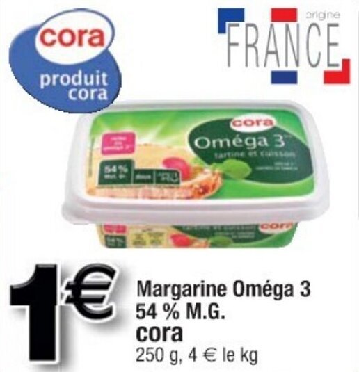 Promo Margarine oméga 3 54 M.G. CORA chez Cora
