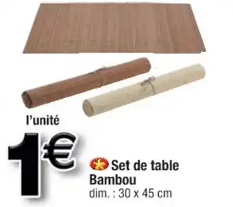 Cora x Carrefour Set de table bambou offre