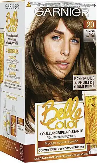 Casino Supermarchés Coloration Belle Color N° 20 Châtain Clair Naturel offre