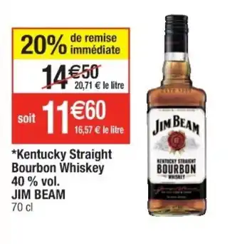 Cora x Carrefour Kentucky straight bourbon whiskey 40% vol. JIM BEAM offre