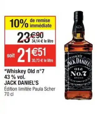 Cora x Carrefour Whiskey old n7 43% vol. JACK DANIEL'S offre
