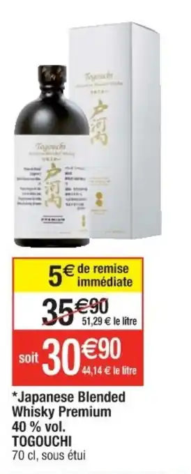 Cora x Carrefour Japanese blended whisky premium 40% vol. TAGOUCHI offre