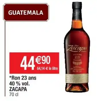 Ron 23 ans 40% vol. ZACAPA