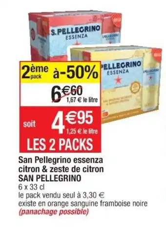 Cora x Carrefour San pellegrino essenza citron & zeste de citron SAN PELLEGRINO offre