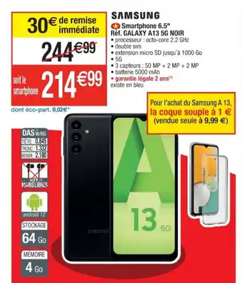 Cora x Carrefour SAMSUNG smartphone 6,5" offre