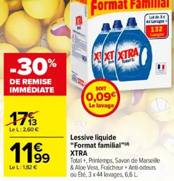 Carrefour Lessive liquide "format familial" X-TRA offre