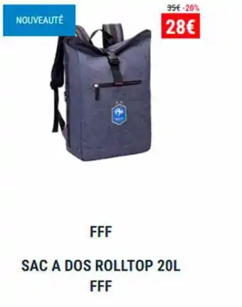 Decathlon Sac A Dos Rolltop 20 L FFF offre