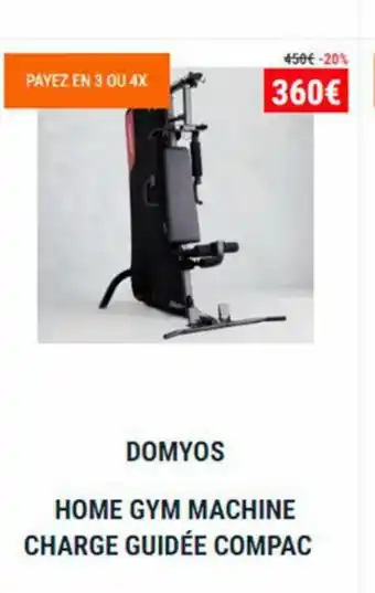 Decathlon Domyos Home Gym Machine Charge Guidée Compac offre