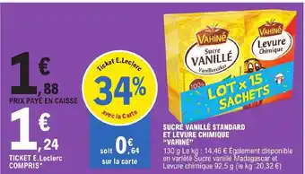 Sucre vanillé Standard Et Levure Chimique "Vahiné"