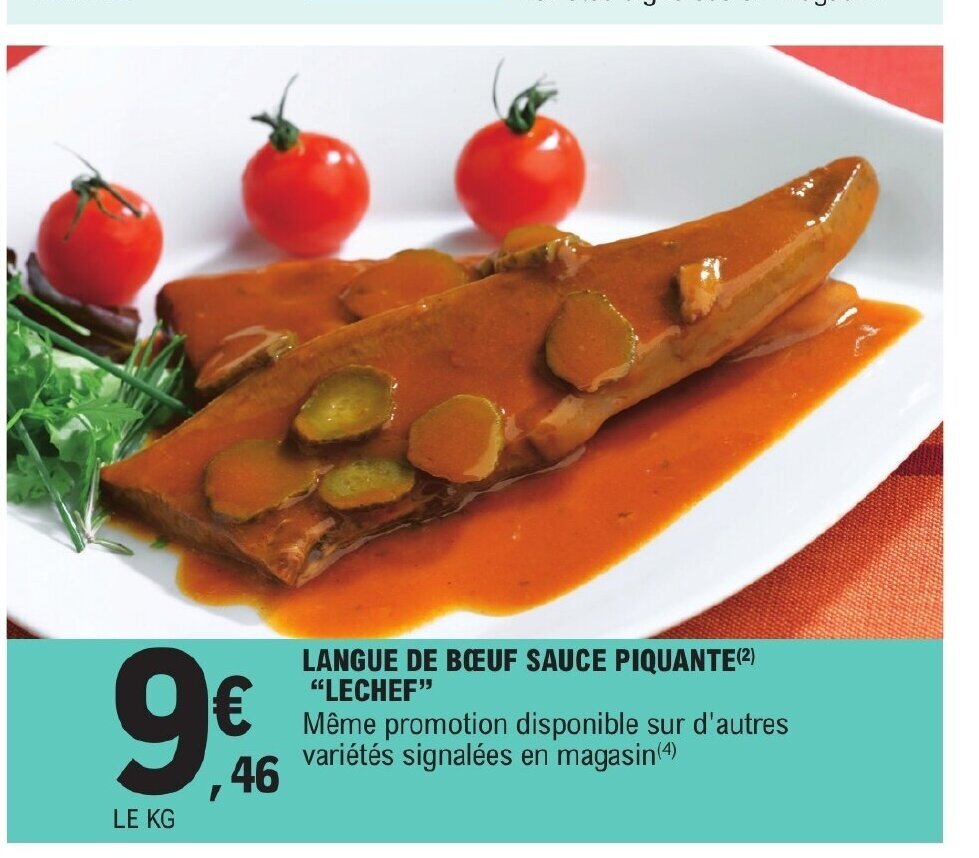 Promo Langue De Boeuf Sauce Piquante Promo Langue De Boeuf Sauce Piquante