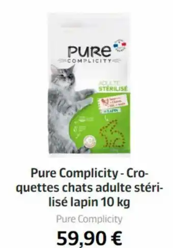Jardiland Pure Complicity- Croquettes Chats Adulte Stérilisé Lapin 10 kg offre