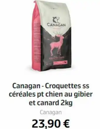 Jardiland Canagan-Croquettes ss Céréales pt Chien Au Gibier et Canard 2Kg offre