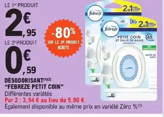 E.Leclerc Désodorisant Febreze Petit Coin offre