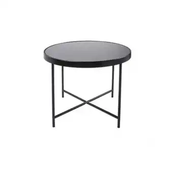 3 suisses 3s. x home - table d'appoint smooth noir matte et plateau en verre - promo le salon offre