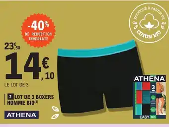 E.Leclerc Lot de 3 Boxers Homme Bio offre