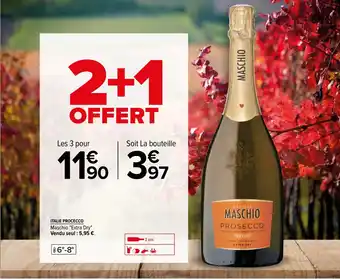 Carrefour Italie Procecco Maschio Extra Dry offre
