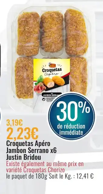 E.Leclerc Croquetas Apéro Jamobn Serrano X6 Justin Bridou offre
