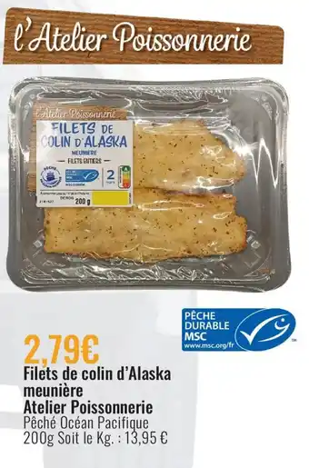 E.Leclerc Filets de Colin d'Alaska Meunière Atelier Poissonnerie offre