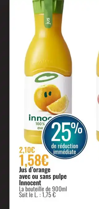 E.Leclerc Jus d'Orange Avec ou Sans Pulpe Innocent offre